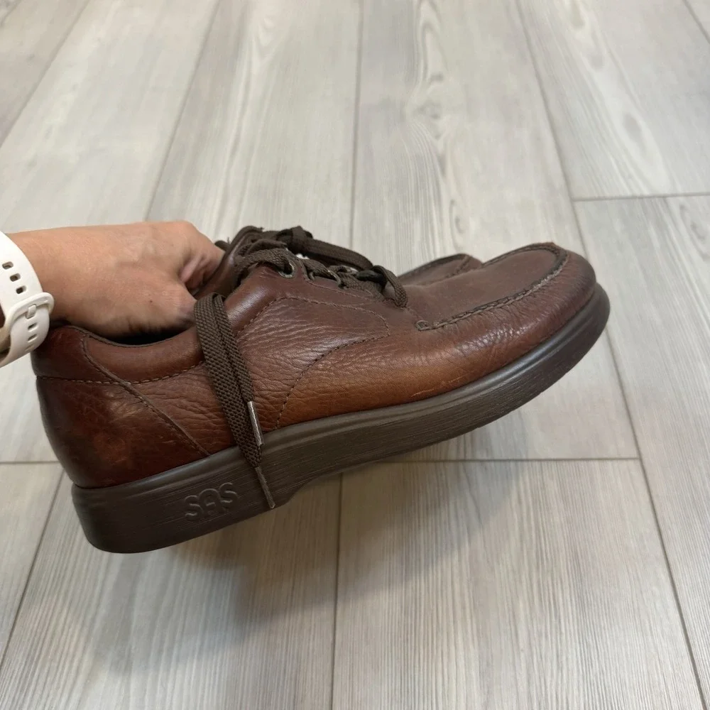 SAS Bout Time Walking Shoes Mens‎ 9M Tripad Lace Up Moccasin Mulch Brown